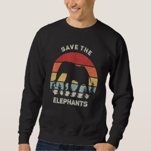 Retro Save The Elephants Shirt Animal Lover Vintag