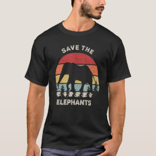 Retro Save The Elephants Shirt Animal Lover Vintag