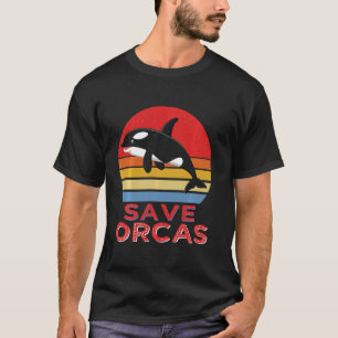 Retro Save The Orcas Whale Killer Love Sea Animals T-Shirt