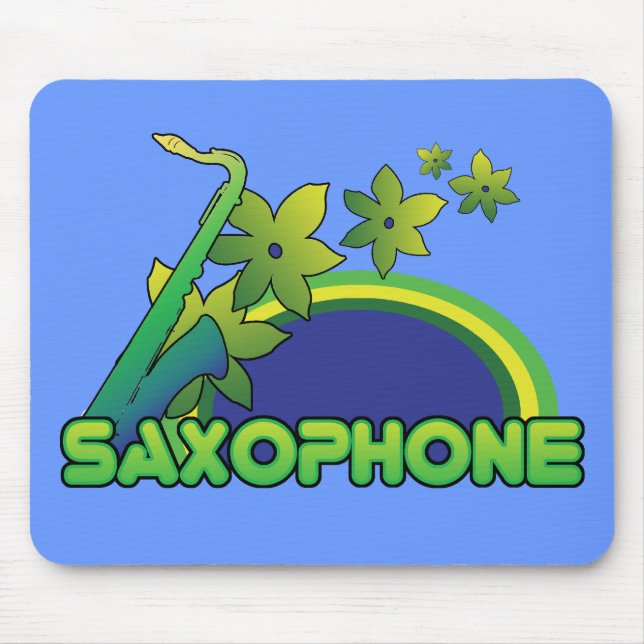Retro Sax Mouse Mat (Front)