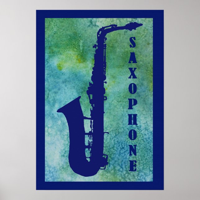 Retro Saxophone Poster (Front)