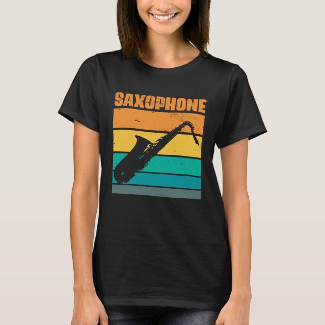 Retro Saxophone Vintage Musical Instrument Saxopho T-Shirt (Front)