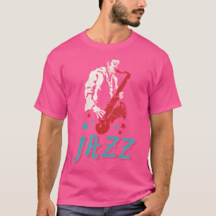 Retro Saxophonist Jazz Musician Stars T-Shirt