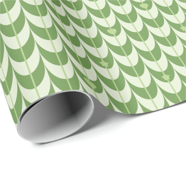 Retro Scallop Geometric Pattern Wrapping Paper (Roll Corner)