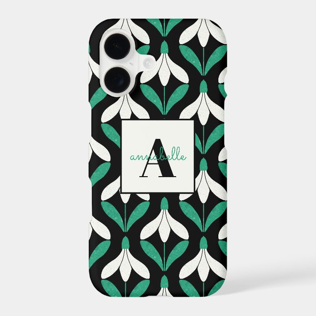 Retro Scandi Mid Century Modern Snowdrop pattern (Back)