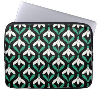 Retro Scandi Mid Century Modern Snowdrop pattern Laptop Sleeve
