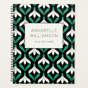 Retro Scandi Mid Century Modern Snowdrop pattern Planner