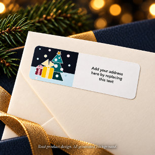 Retro Scandinavian Christmas Tree Gifts Art