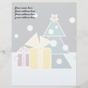 Retro Scandinavian Christmas Tree Gifts Art Customized Letterhead