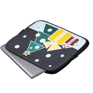 Retro Scandinavian Christmas Tree Gifts Art Laptop Sleeve