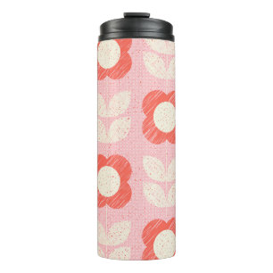Retro Scandinavian Stylised Floral Seamless Thermal Tumbler