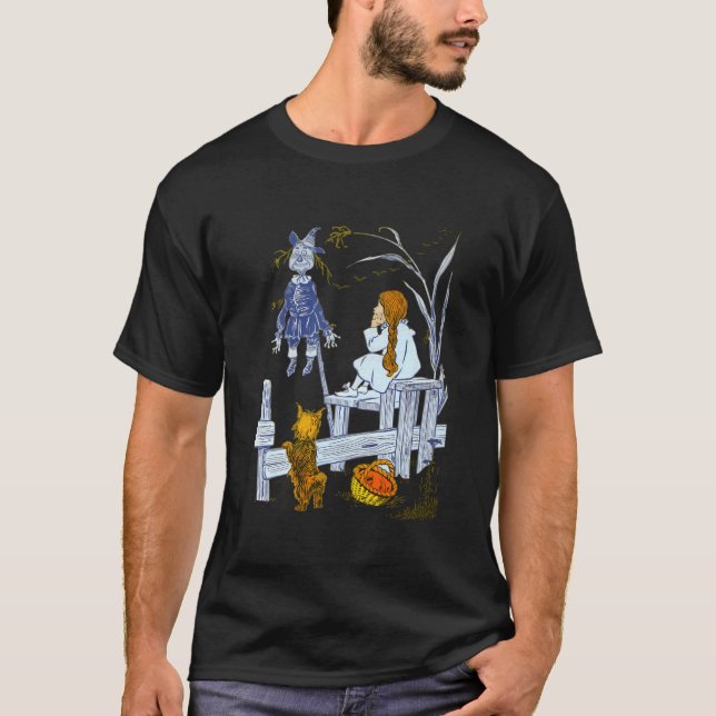 Retro Scarecrow Toto Wizard Of Oz Dorothy T-Shirt (Front)