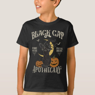 Retro Scary Halloween Costume Black Cat Salem Apot T-Shirt