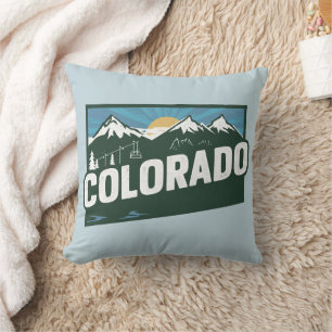 Retro Scenic Colorado Silhouette Cushion