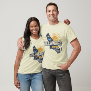 Retro Scenic Delaware Silhouette T-Shirt
