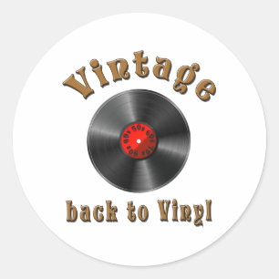 Retro Schallplatte, Vinyl, Vintage, Oldie Classic Round Sticker