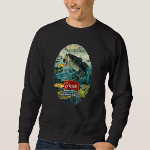 Retro Schmidts Beer Bass Fishing Vintage Sweatshirt