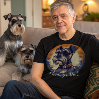 Retro Schnauzer Dad T-Shirt