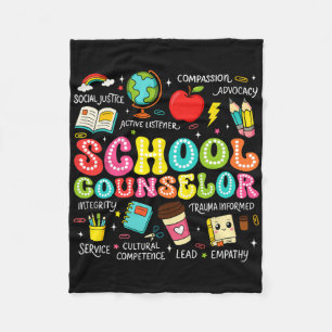 Retro School Counsellor Back To School Teacher Cou Fleece Blanket