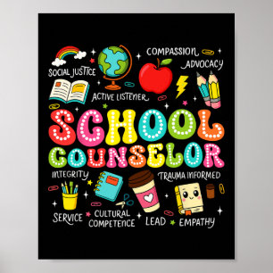 Retro School Counsellor Back To School Teacher Cou Poster