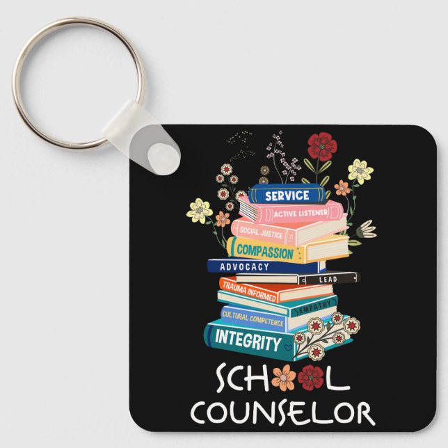 Retro School Counsellor Therapist Mental Health Ad Key Ring (Front)