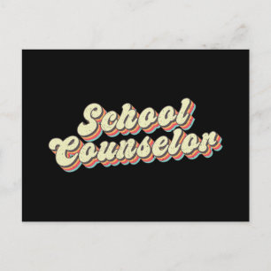  Retro School Counselor Counseling Teacher Holiday Postcard