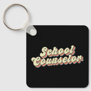 Retro School Counselor Counseling Teacher Key Ring