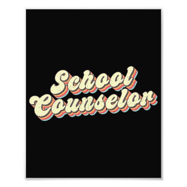  Retro School Counselor Counseling Teacher Photo Print (Front)