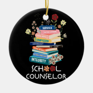 Retro School Counselor Therapist Mental Health Adv Ceramic Tree Decoration