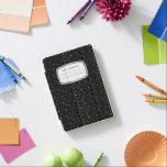 Retro School Notebook | Terrazzo Monogram iPad Mini Cover<br><div class="desc">Classic black and white "school notebook" cover with your name! Add your custom wording to this design by using the "Edit this design template" boxes on the right hand side of the item, or click the blue "Customise it" button to arrange the text, change the fonts and colours and to...</div>