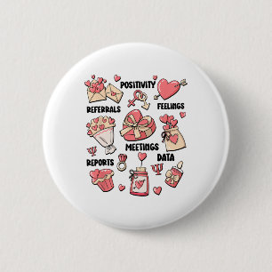Retro School Psychologist Valentine Mental Health 6 Cm Round Badge