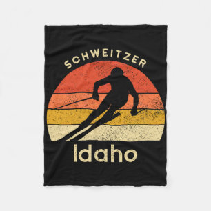 Retro Schweitzer Mountain Skiing Apparel Vintage I Fleece Blanket