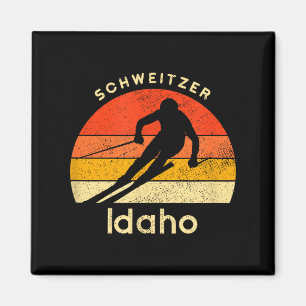 Retro schweitzer mountain skiing apparel vintage magnet