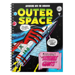 Retro Sci-Fi Adventure Outer Space Comics Cover Notebook