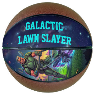 Retro Sci-fi Astronaut Galactic Lawn Comic Ball Basketball