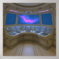 Retro Sci-Fi Cockpit: Pilot's Uplink Console Art