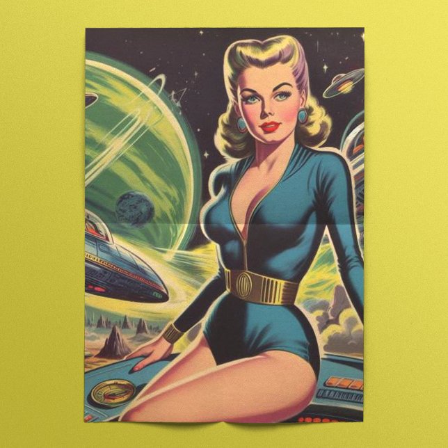 Retro Sci Fi Girl Tissue Paper (Creator Uploaded)