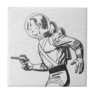 Retro Sci-Fi Spaceman Tile