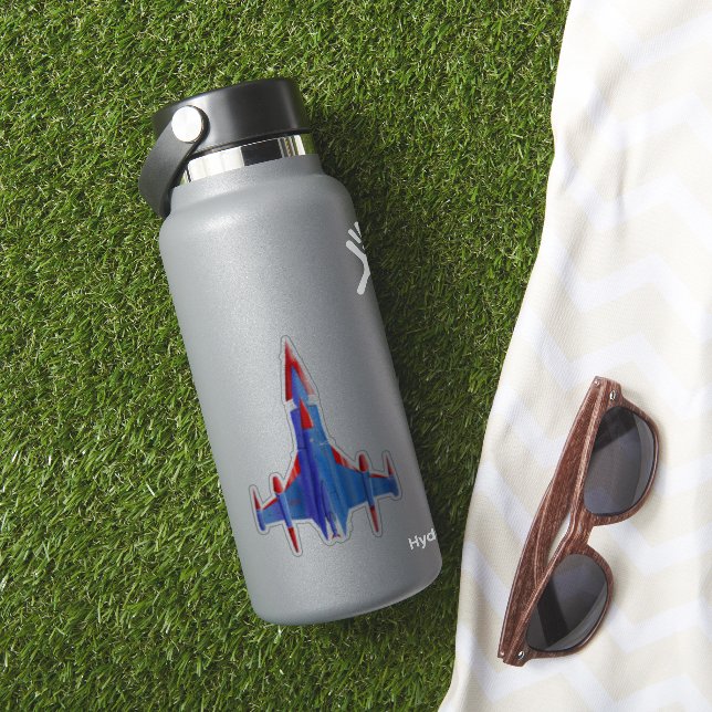 Retro Sci-Fi Spaceship Transparent Sticker (HydroFlask Insitu)