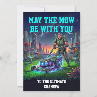 Retro Sci Fi Tactical Lawn Hero Parody Holiday Card