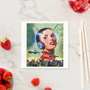 Retro Science Fiction Paper Napkins