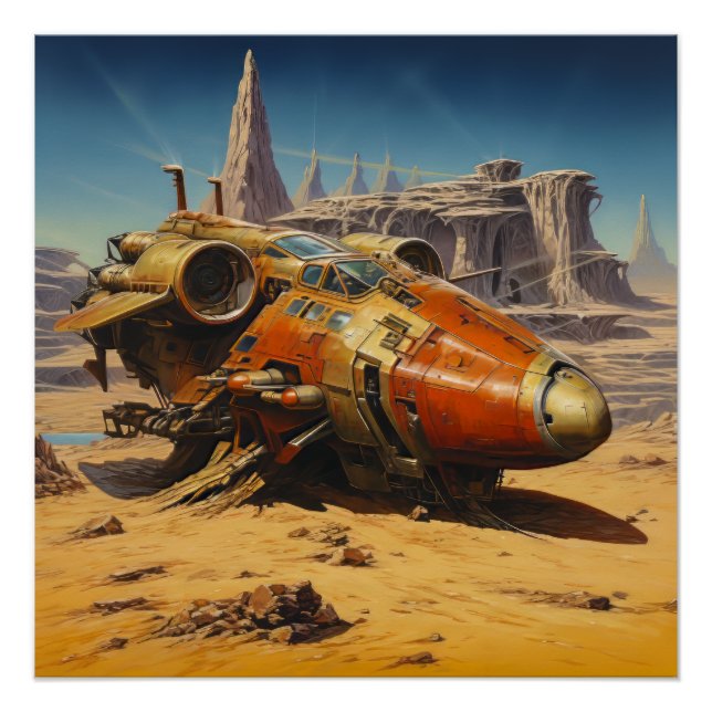 Retro Science Fiction Scene Poster (Front)