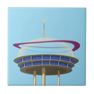 Retro Science fiction skyscraper Tile