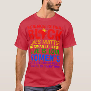 Retro Science Is Real Blm Women Rights Love Lgbt P T-Shirt