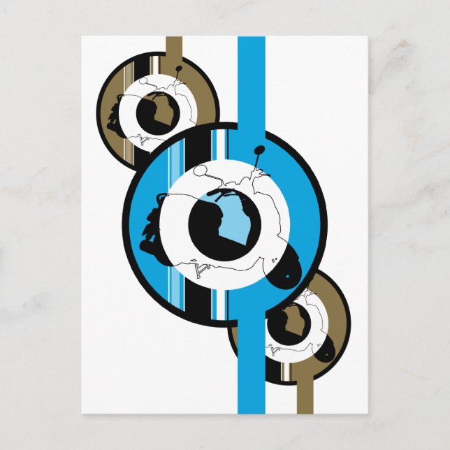 Retro Scooter Mod Postcard (Front)