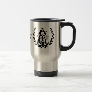 Retro Scooter rider on laurel customisable Travel Mug