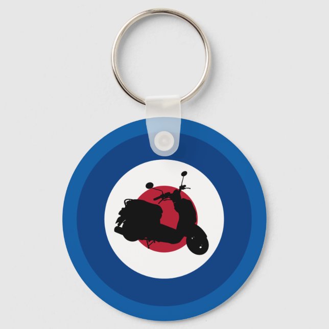 Retro Scooter Silhouette Keychain (Front)