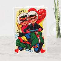 Retro Scooter Valentine's Day Card