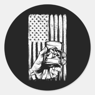 Retro Scotch Bourbon Whisky 4th Of July  Classic Round Sticker