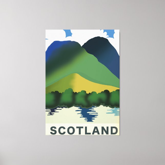Retro Scotland vacation art Canvas Print (Front)